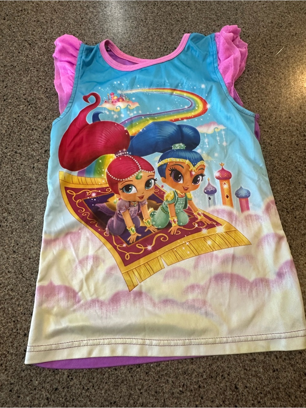 Girls' Pink & Blue Magic Carpet Graphic pj shirt